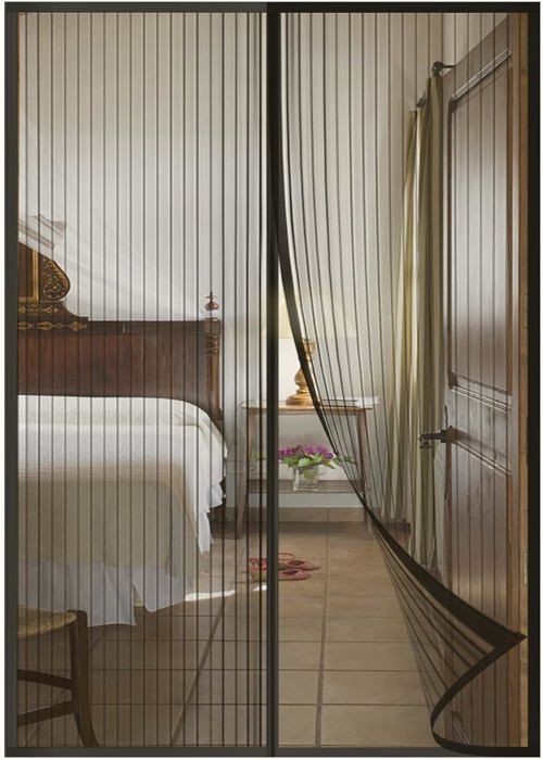Moskitonetz Für Türen Und Fenster – 120 X 210 Cm – Automatischer Schließmechanismus – Feinmaschiges Gewebe – Schwarz
