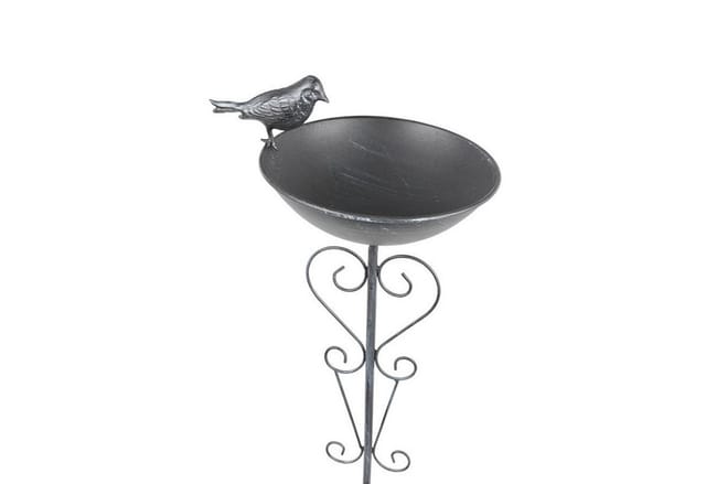 Metall Gartenstecker Vogeltränke Vogelbad Wasserstelle Futterschale Gartendeko