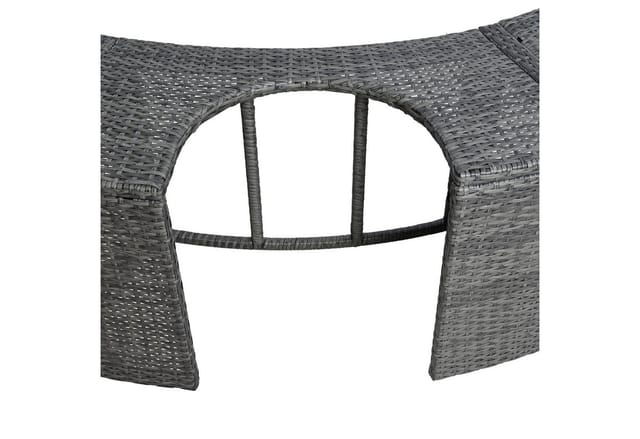 Estexo - Whirlpool Umrandung Poolumrandung Poolverkleidung Rattan Rahmen Anthrazit-Grau