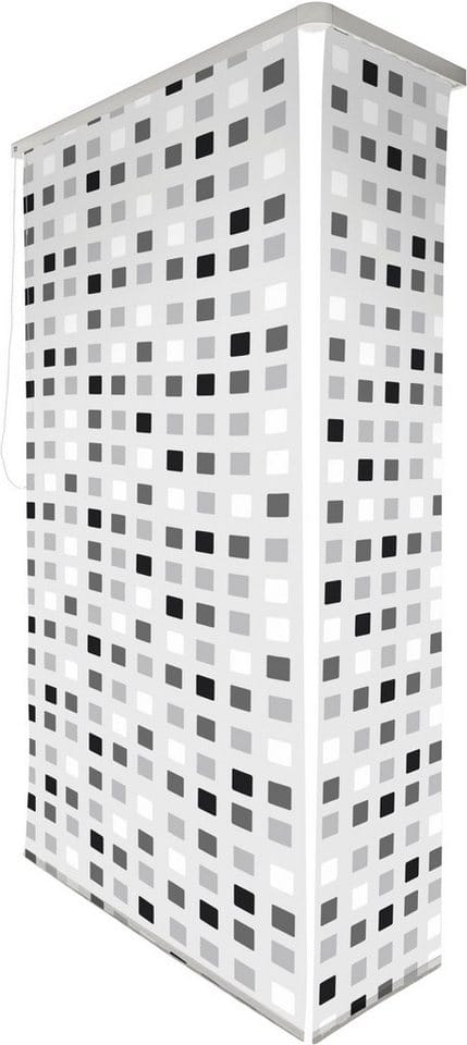Kleine Wolke - Eck-Duschrollo 132 x 56 x 240 cm grau Duschgardine Spritzschutz