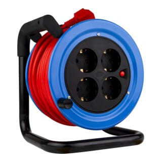 REV - Kabeltrommel Innen 15 m H05VV-F 3G1,5mm², schwarz blau Kabeltrommel