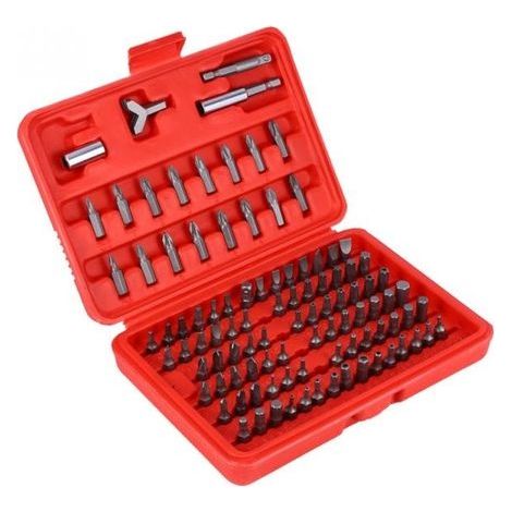 Packung Mit 100 Manipulationssicheren (demontagesicheren) Sechskantbits, Inklusive Aufbewahrungsetui, Für Professionelle Sicherheitsschraubendreher, 1 Set