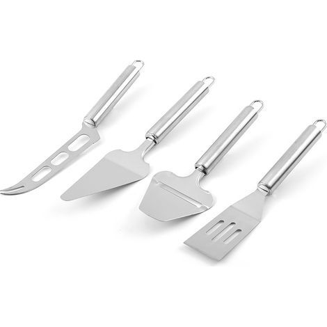 4-teiliges Edelstahl-set: Pizzaschieber, Kuchenschieber, Dreieckschieber, Käseschieber, Backutensilien