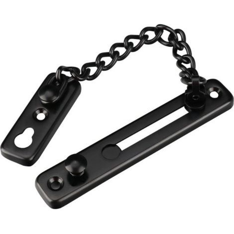 Serrure De Chaîne De Porte,protège-porte De La Chaîne Avec Serrure À Ressort Anti-vol,acier Inoxydable Noir Mat