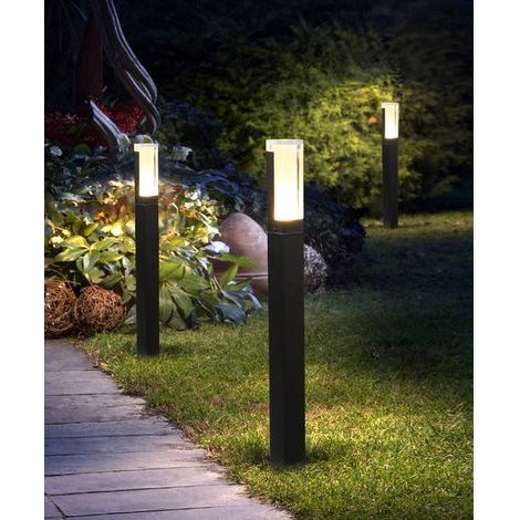 Schwarzer Led-außenstrahler, 7 W, Warmweißes Licht (3000 K), Schutzart Ip65, Wasserdicht, 40 Cm, Für Einfahrten, Terrassen, Gärten Und Rasenflächen, 1 Stück