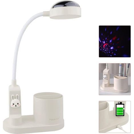 Kinderschreibtischlampe, Sternenprojektorlampe Mit Stifthalter, 3-stufig Einstellbare Helligkeit, Wiederaufladbarer Augenschutz, Led-leselampe, Geschenk Für Jungen Und Mädchen