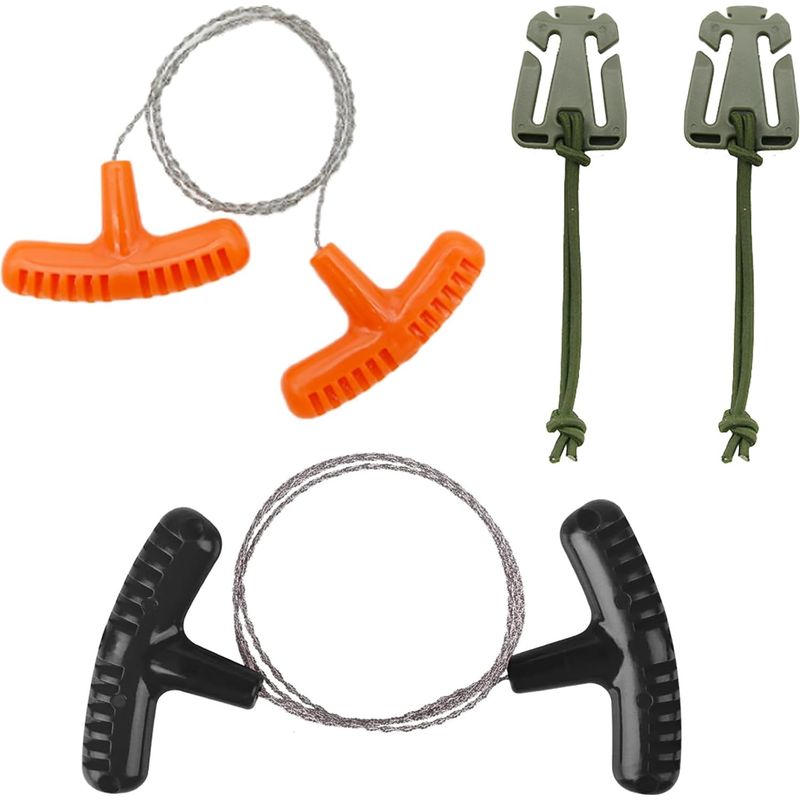 Set Mit 2 Edelstahl-seilsägen – 73,5 Cm – Verschleißfeste Stahlseilsäge – Handkettensäge Für Outdoor-aktivitäten, Camping, Gartenarbeit, Kunststoff- Und Holzbearbeitung