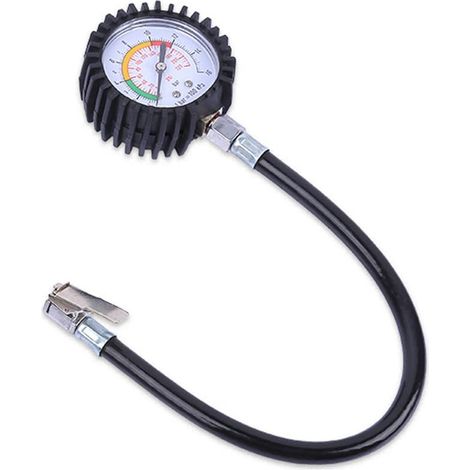 Reifenfüllpistole Mit Manometer, Reifendruckmesser, Druckprüfer - Mechanisches Manometer (schlauchlänge 38 Cm)