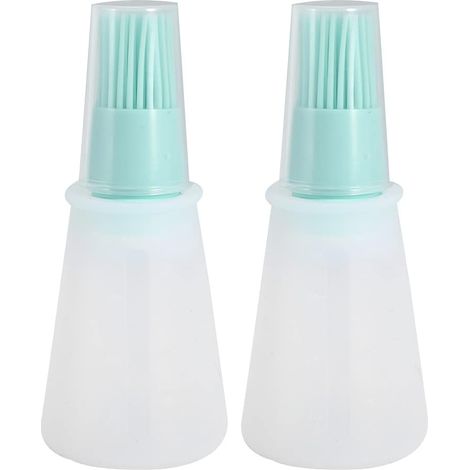 Ölgefüllte Flasche, Hitzebeständiger Silikon-kochpinsel Für Grill, Küchenutensilien, Rosa, Grün, Blau, 2 Stück (nordisches Grün)
