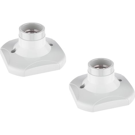 2-teiliges Elektra Deckenleuchten-/lampenfassungsset, Weiß, 1x E27 Max. 60w
