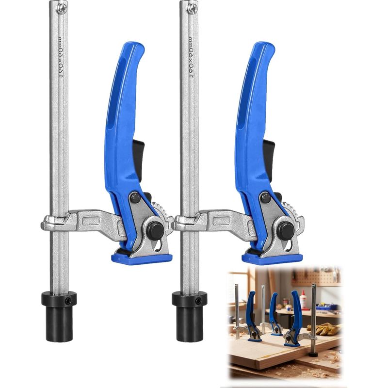 2 Stück 20-mm-holzbearbeitungsklemmen Für Mehrzwecktische, Schnellspannklemmen Aus Aluminiumlegierung, 20-mm-werkbankklemme Zum Schleifen Und Schneiden, 160 Mm Spannbereich