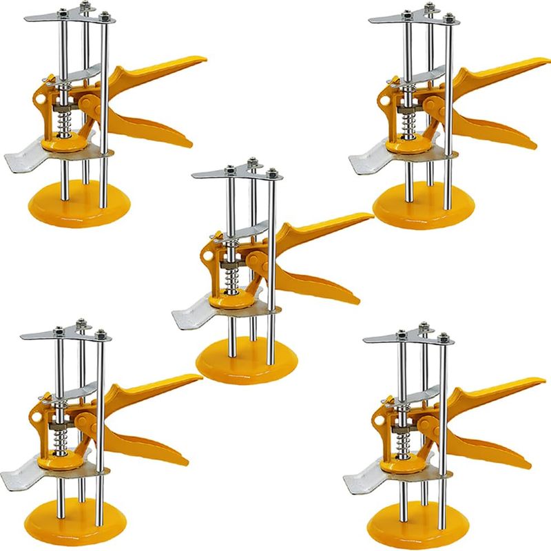 Höhenverstellung Für Wandfliesen, Manueller Werkzeugheber, Arbeitssparender Arm, 5-teilige Hebevorrichtung, Für Den Bau Von Wänden, Fliesen, Türblättern Und Schränken (gelb)