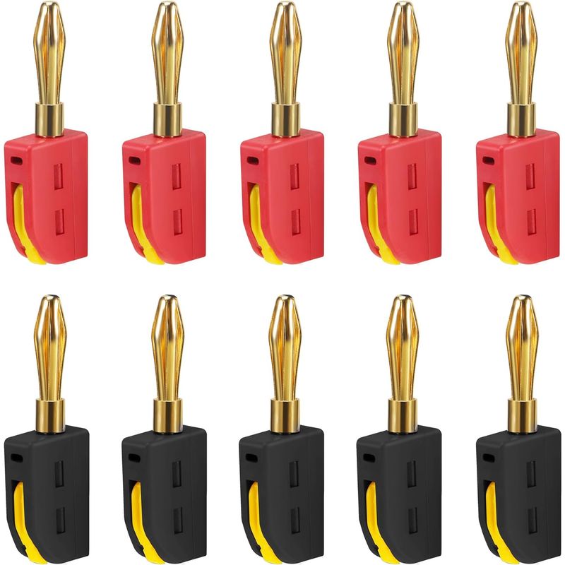 Packung Mit 10 4-mm-bananensteckern Für Lautsprecher, 32-a-bananenstecker-adapter, Bananenstecker Für Receiver, Kabel Und Lautsprecher