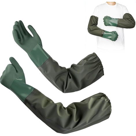 Paar Lange Handschuhe, 70 Cm, Gummihandschuhe Für Den Haushalt, Chemikalienschutzhandschuhe, Wasserdicht, Rutschfest, Für Die Reinigung Von Teichen, Industrie, Landwirtschaft, Fischerei, Bauwesen (bla