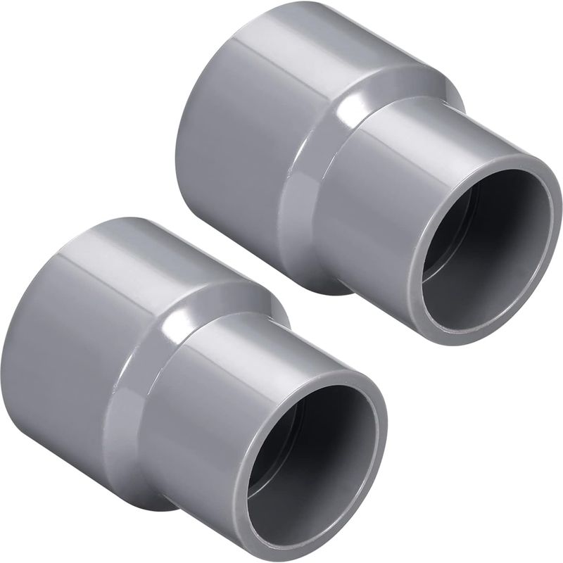 40 Mm X 32 Mm Pvc-reduzierkupplung X 2 Stück Dwv-rohrverbinder Für Gebäudebewässerungs- Und Sanitärinstallationen, [grau]