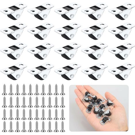 Möbelrollen, 20 Stück Mini-möbelrollen, Kleine 0,5-zoll-minirollen, Hinterlassen Keine Spuren Auf Dem Boden, Mit 40 Schrauben