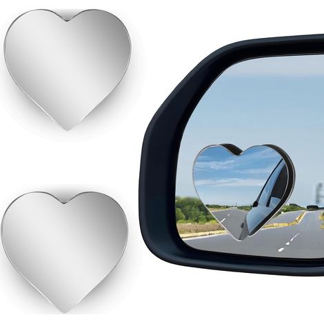 Set Mit 2 Herzförmigen Totwinkelspiegeln Für Autos, Seitenspiegel, Verstellbarer Winkel, Abnehmbar, Weitwinkel, Konvex, Für Erhöhte Sicherheit, Universell Passend