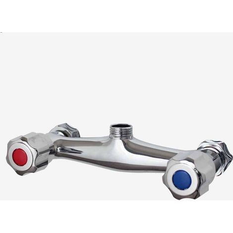 Duscharmatur, Verchromtes Messing-doppelventil, Thermostatische Duscharmatur Mit Stange, Wandarmatur Mit Zwei Bedienelementen