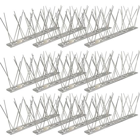Taubenabwehrspitzen Aus Edelstahl (3 M, 12 Stück À 25 Cm) – Vogelabwehrset 304 Mit 24 Schrauben Und 24 Kabelbindern – Für Balkone, Dachrinnen, Dächer Und Fenster – Gegen Krähen