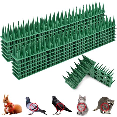 12-teiliges Set Taubenabwehrspitzen, 4,8 Meter, Vogelabwehrspitzen Zum Vertreiben Von Krähen, Spatzen Und Katzen, Haustierfreundlich Für Balkone, Dächer, Fenster, Gärten Und Zäune, Grün