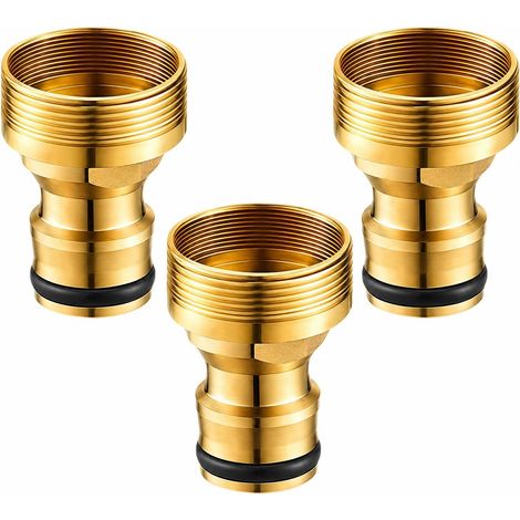 Set Mit 3 Messing-schlauchanschlussadaptern M24 Und M22, Schnellkupplung Mit Wasserdichter Dichtung, Küchenarmaturadapter Für Gartenschläuche, Anschluss Für Außenwaschbecken