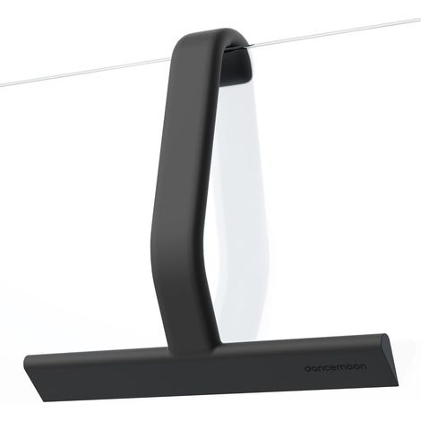 Duschabzieher, Einteilig, Aus Silikon Mit Integriertem Haken, Streifenfreies Reinigen Von Duschwänden, Fenstern, Spiegeln, Fliesen Und Autos, 25 Cm, Schwarz