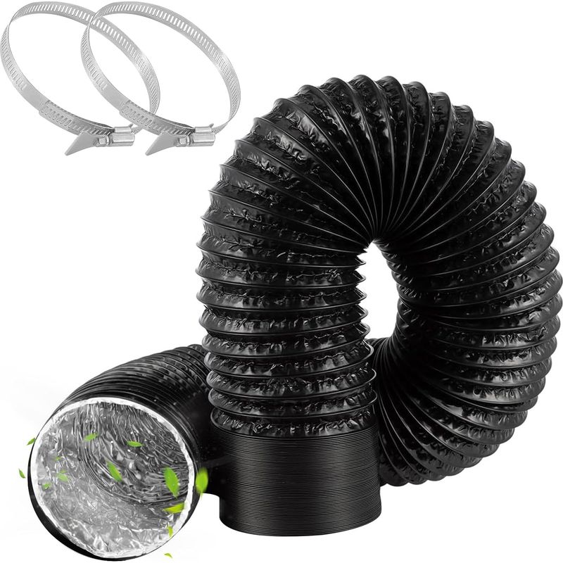 Abluftschlauch Für Wäschetrockner, Ø 100 Mm, 2 M, Flexibler Abluftschlauch Aus Aluminium Und Pvc, Luftkanal Mit 2 Schlauchschellen, Für Klimaanlagen-abluftventilator