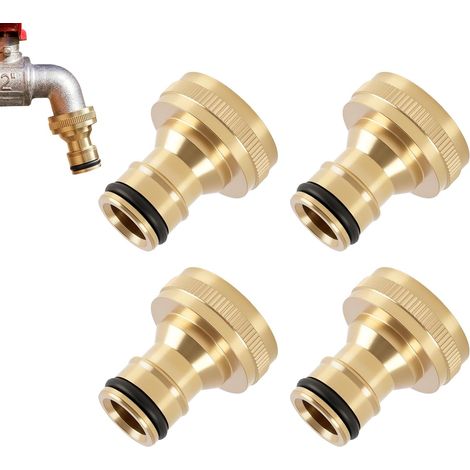 4-teiliges Messing-wasserhahn-set 3/4" Bsp (26,4 Mm) - Hochleistungsadapter Für Gartenschläuche Mit Schnellanschluss, Für Sprinkler, Lanzen, Pistolen Und Garteninstallationen