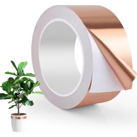 Kupferband Gegen Schnecken, Kupfer-schneckenabwehrband, Kupferklebeband, Pflanzenschutzband Für Haus Und Garten (50 Mm X 20 M)