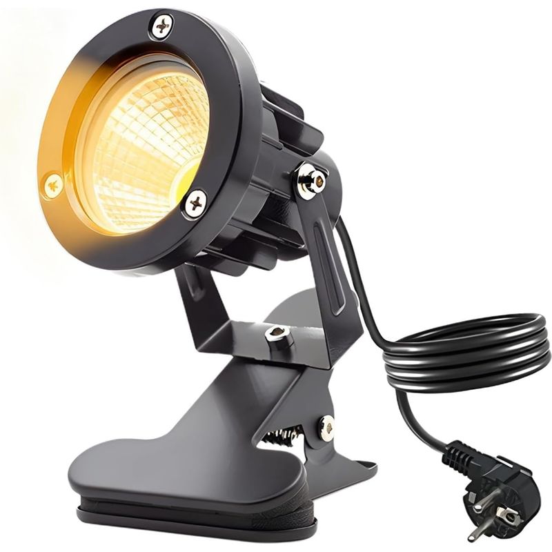 Led-strahler, 10 W, Zum Anklemmen Mit Stecker Und Schalter, Ip65, Wasserdicht Ip65, Gartenbeleuchtung, Mit 1,8 M Kabel, Für Den Außenbereich, Hof, Rasen (warmweiß) [energieklasse A]