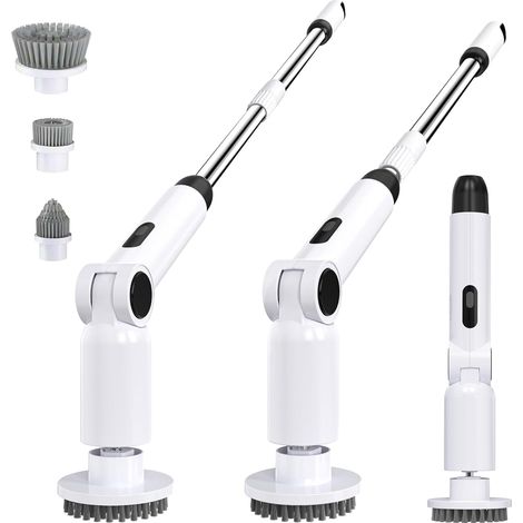 Elektrische Reinigungsbürste, Kabellose, Rotierende Elektrische Bürste, Badreinigungsbürste, Verstellbarer Griff Mit Display Für Bad, Badewanne, Toilette, Küche