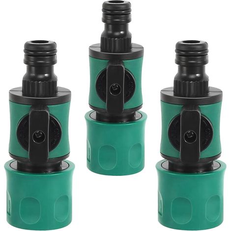 Lot Von 3 Vanne De Régulation, Adaptateur De Connecteur Rapide For Vanne D'Arrêt, Raccords Tuyau Rapides Vanne, Pour Arroser La Pelouse, Lavage De Voiture