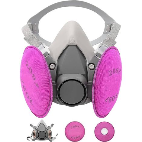 Wiederverwendbare Schutzmaske Mit Staubfilter, Atemschutzmaske Mit Filter Für Sprühen, Lackieren, Bauarbeiten, Chemikalien, Heimwerken, Schleifen, Rot
