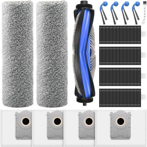 16-teiliges Zubehörset Für Den Ecovacs Deebot T80 Omni Saugroboter, Inklusive Ersatzteile: 4 Staubbeutel, 4 Seitenbürsten, 4 Hepa-filter, 1 Hauptbürste, 2 Wischwalzen, 1