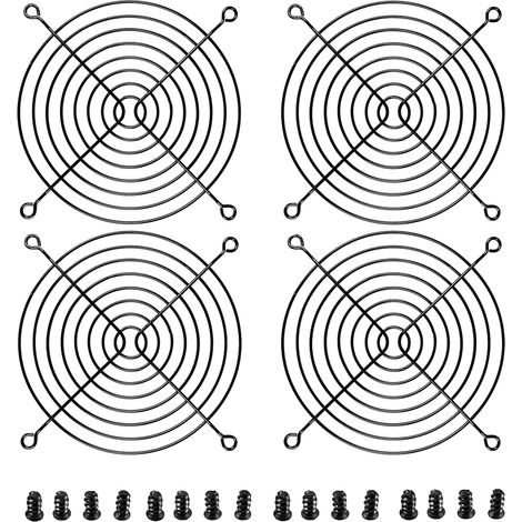 120-mm-pc-lüftergitter, Lüftergitter, Computerlüfterschutz, Kühllüftergitter, 4er-pack, Schwarz.