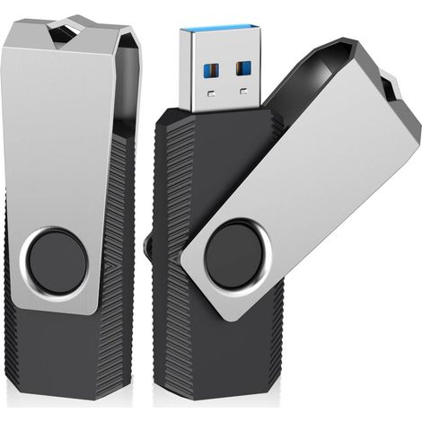 64 Gb Usb 3.0-stick, 2er-pack, 360° Drehbares Metallgehäuse Mit Led-anzeige Und Schlüsselanhänger, Hohe Übertragungsgeschwindigkeit (110 Mb/s Lesen, 30 Mb/s Schreiben) – Extrem Robust Und Kompatibel M