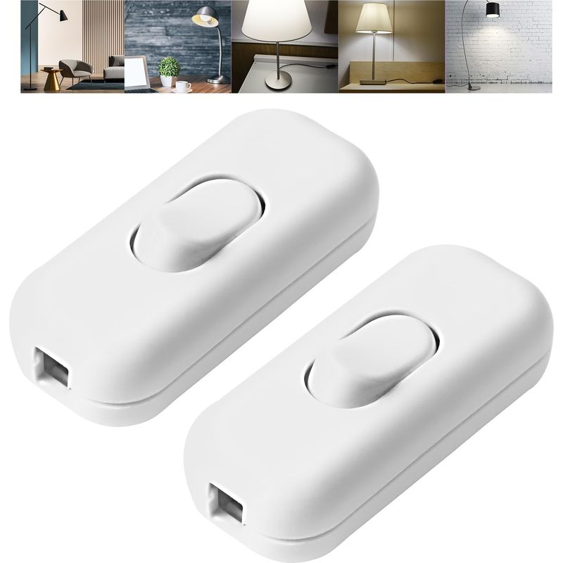 Set Mit 2 Zwischenschaltern, 2-adrigen Und 3-adrigen Stromkabeln Für Alle Arten Von Elektrischen Lampen, Tischlampen (schwarz)