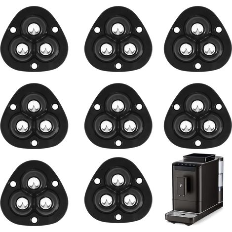 Set Mit 8 Selbstklebenden Flachkugellagerrollen Für Möbel, Schwere Lasten, Universell 360° Drehbar, Zum Transport Von Möbeln, Küchenutensilien, Elektrogeräten (schwarz)