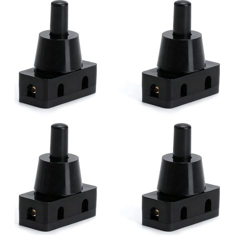 Stück 250 V 10 A Ip20 Drucktaster Mit Integrierten Druckschaltern, Mini-druckschalter Mit Mutter, Einbau-1-poliger Druckschalter Für Tischlampen, Haushaltsgeräte, Möbel, Schwarz