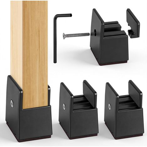 Möbelfüße, 5 Cm Hoch, Verstellbare Bettbeine, Breite Von 10 Bis 37 Mm, Robuste Und Rutschfeste Bettbeine Für Erwachsene, Tragkraft 500 Kg, Für Sofa, Tisch, Stuhl (schwarz)