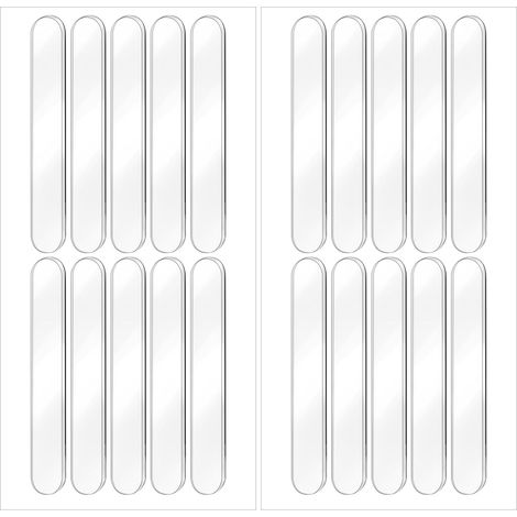 Packung Mit 20 Schranktürpuffern, Transparenten Gummipuffern Mit Streifen, Stuhlschutz, Selbstklebenden Wandschutz, Zur Geräuschdämpfung, Türstoppern