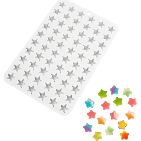 Kleine Sternförmige Silikonform Mit 60 Löchern, Fünfzackiger Stern, Mini-silikonform Mit Sternen Für Schokolade, Kuchen, Fondant, Bonbons, Gelee, Eiswürfel (stern, 17 X 12 Mm)