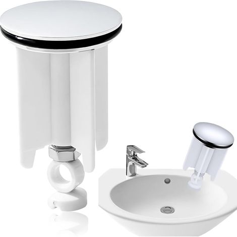 Stück Universal-ablaufstopfen Für Waschbecken, Waschbeckenstöpsel 40 Mm, Verstellbarer Stöpsel Aus Weiß Verchromtem Messing, Badewannenstöpsel, Für Waschbecken, Bidet, Badezimmer, Küche