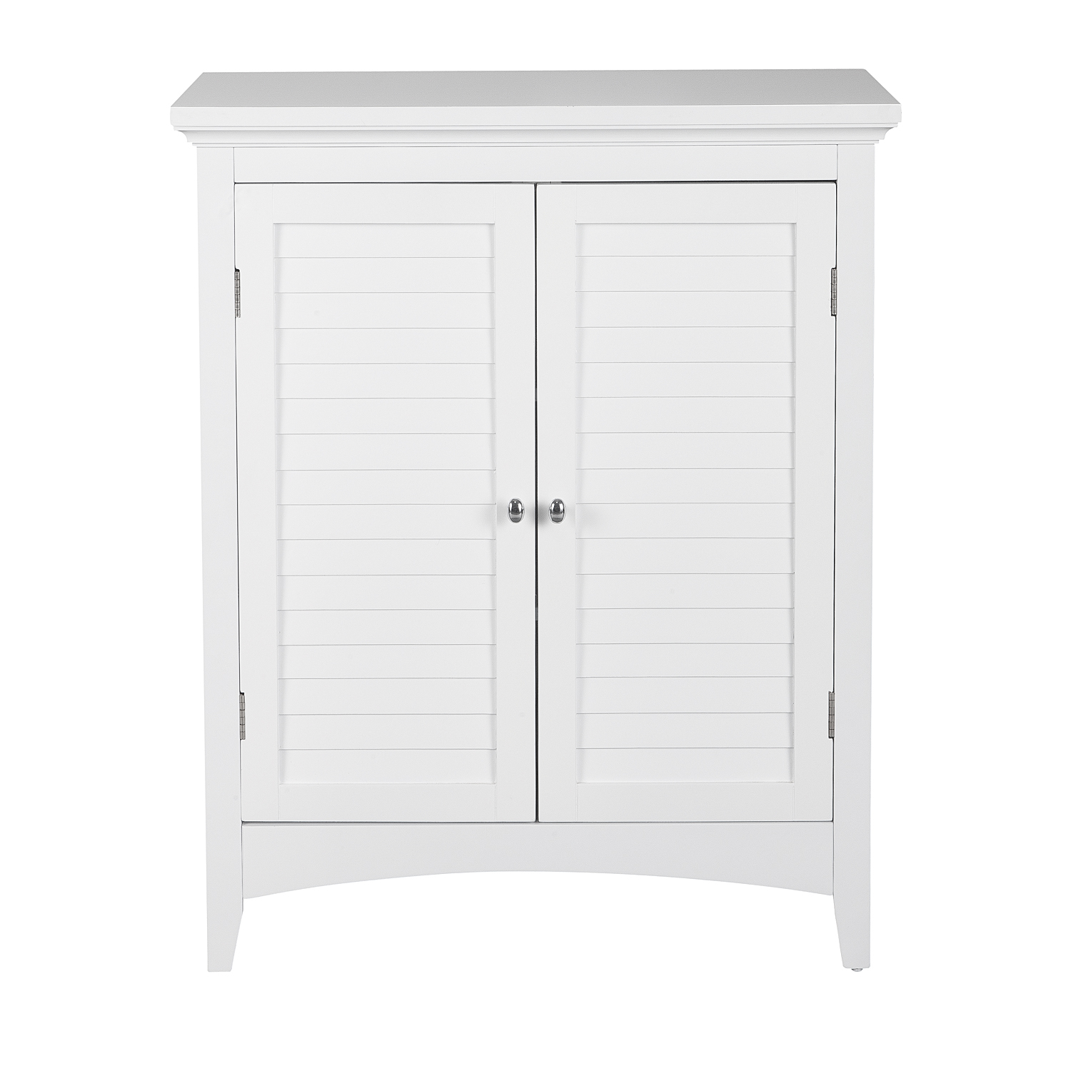 Elegant Home Fashions Badschrank Weiß Mit Lamellentüren Und 3 Höhenverstellbaren Regalen – Elegantes Aufbewahrungsmöbel Für Badezimmer Und Wc