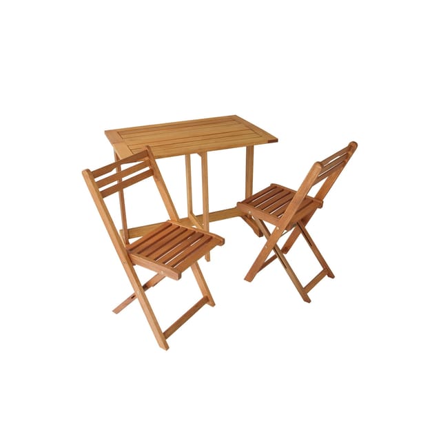 Degamo - Balkonset porto 3-teilig, Eukalyptus geölt, klapbar, FSC®-zertifiziert
