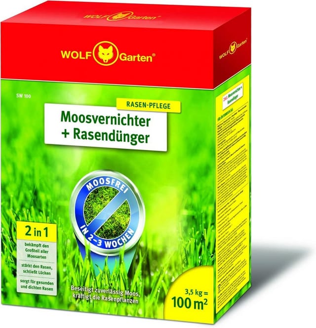 Wolf-garten - wolf Garten 3841020 Moosvernichter und Rasendünger für 100m2, 3,5 Kg