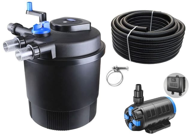 Aquaristikwelt24 - Druckteichfilter Set cpf 20000 regelbare Eco Pumpe 10m Schlauch Nr.39