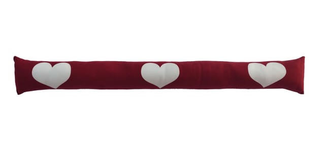 Trendline - Zugluftstopper Herzen dunkelrot Zugluft Durchzug 90cm Zugluftrolle