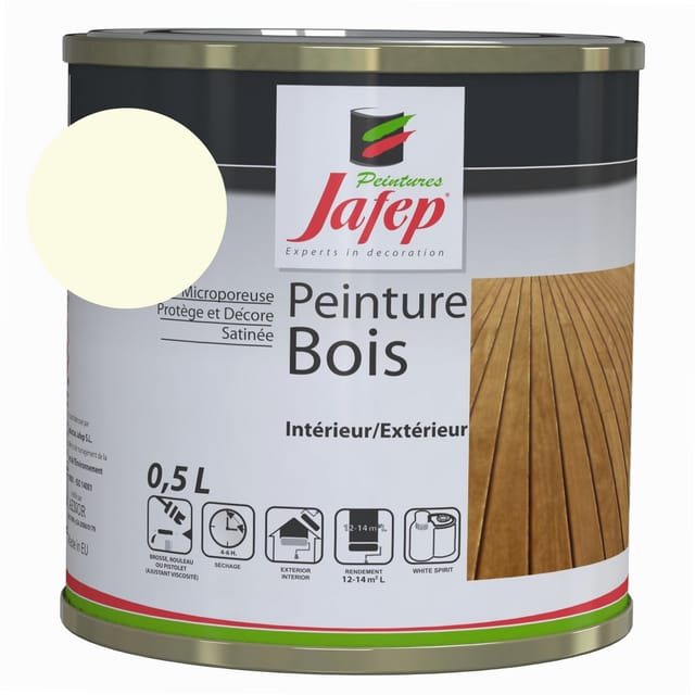 Holzfarbe Weiß Elfenbein 0,5l Jafep