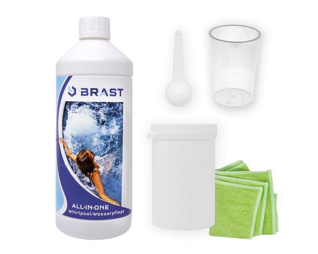 BRAST All in One Wasserpflege Set 5tlg für Pool-Anfänger mit ausführlicher Deutscher Anleitung Made in Europa